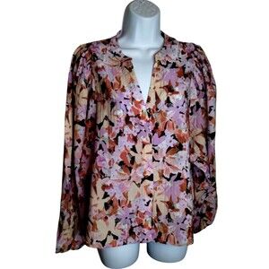 Lindex Smocked Long Sleeve in Floral Breeze womens size M/L
